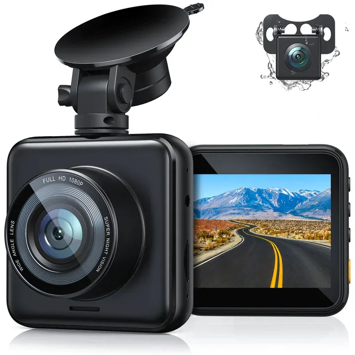 Dual Lens Front and Rear Camera Driving Video Recorder 1080P HD Dashcam Night Vision Car Black Box Dash Camera