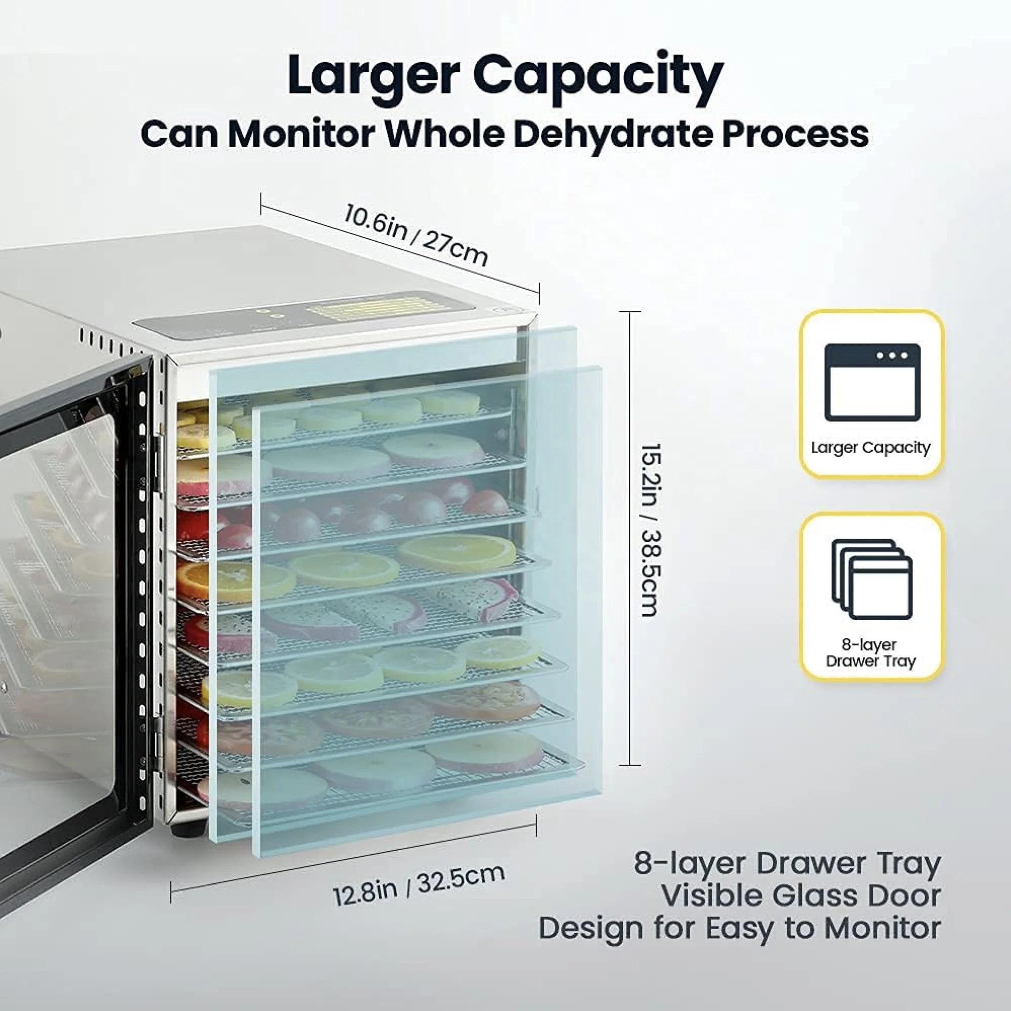 8-layers Industrial Commercial Home Stainless Steel Digital Food Dehydrator Fruit Drying Machine Fruits Vegetable Drying Machine