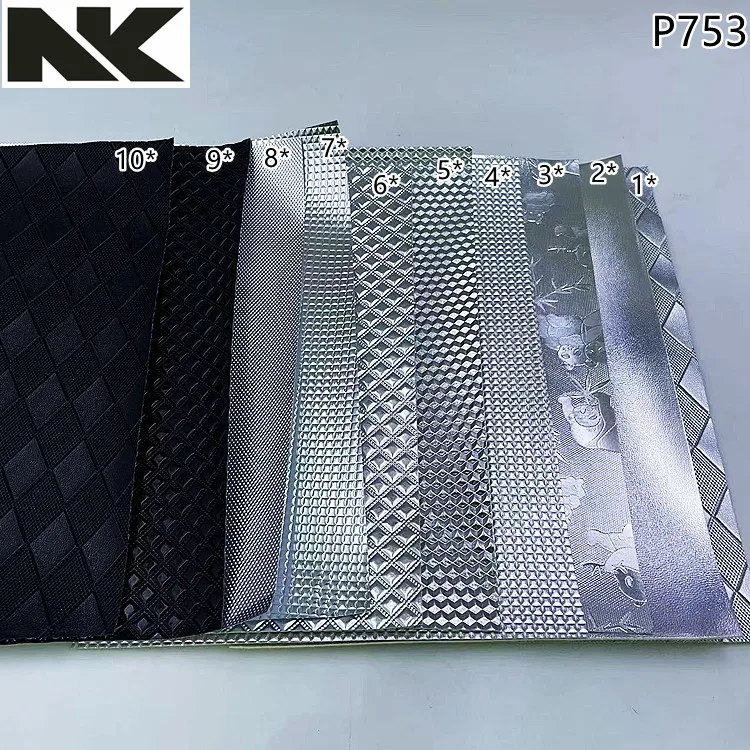 P753   New Silver Black Embossed PU Artificial Leather Utensil Bag Handbag Phone Case Belt