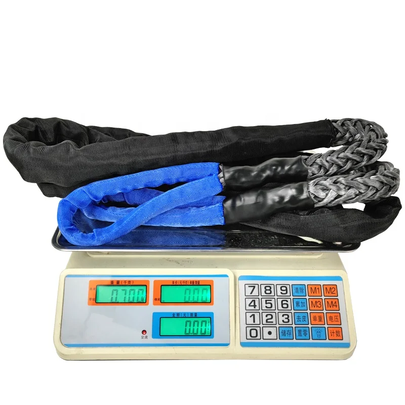 Customized LOGO 12mm 3m Dyneema 33000lbs Synthetic UHMWPE Static Utility Winch Rope