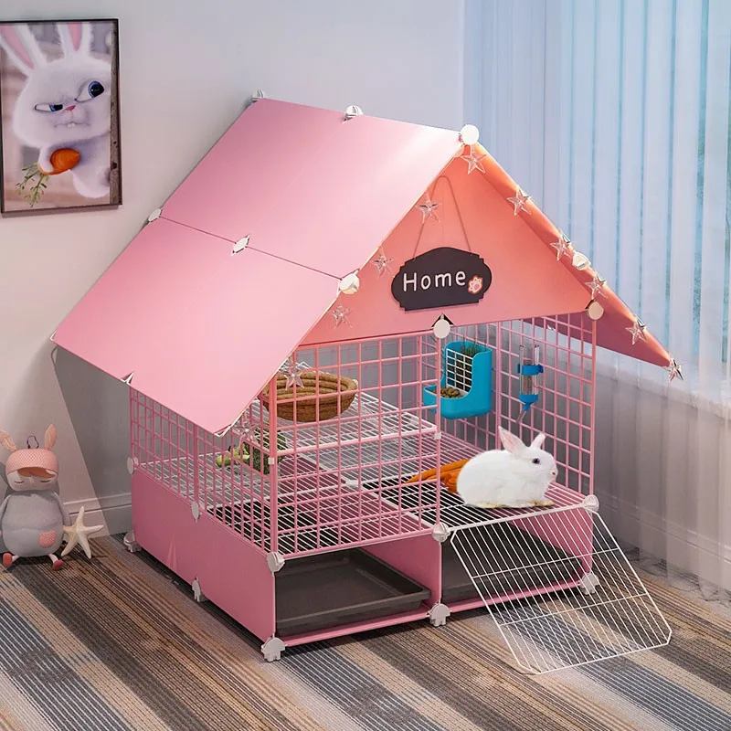 High Quality Wire Rabbit Cage Guinea Pig Breeding Cages For Sale  price breeding rabbit cage with nest box handing outside