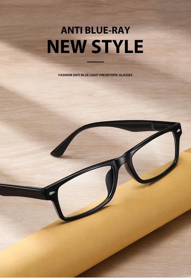 Rectangle frame spring hinge reading glasses 1.0 1.5 2.0 2.5 3.0 3.5 4.0 reading glasses blue light blocking anti blue light