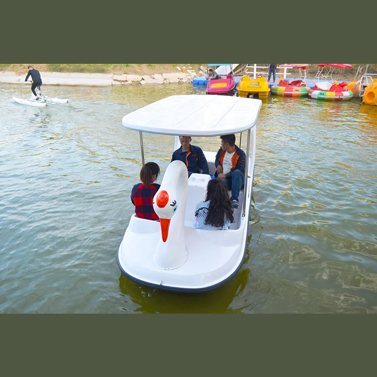 FRP swan pedal tour boat thick fiberglass pedal boat for sale