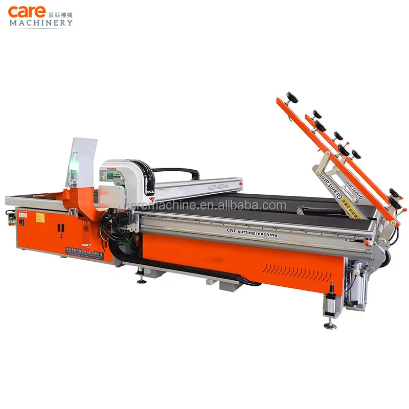 CNC 3826 glass cutting machine with separate breaking table and loading arm for flat glass cutting