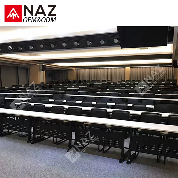 
Hot sale button push control folding training table for college 