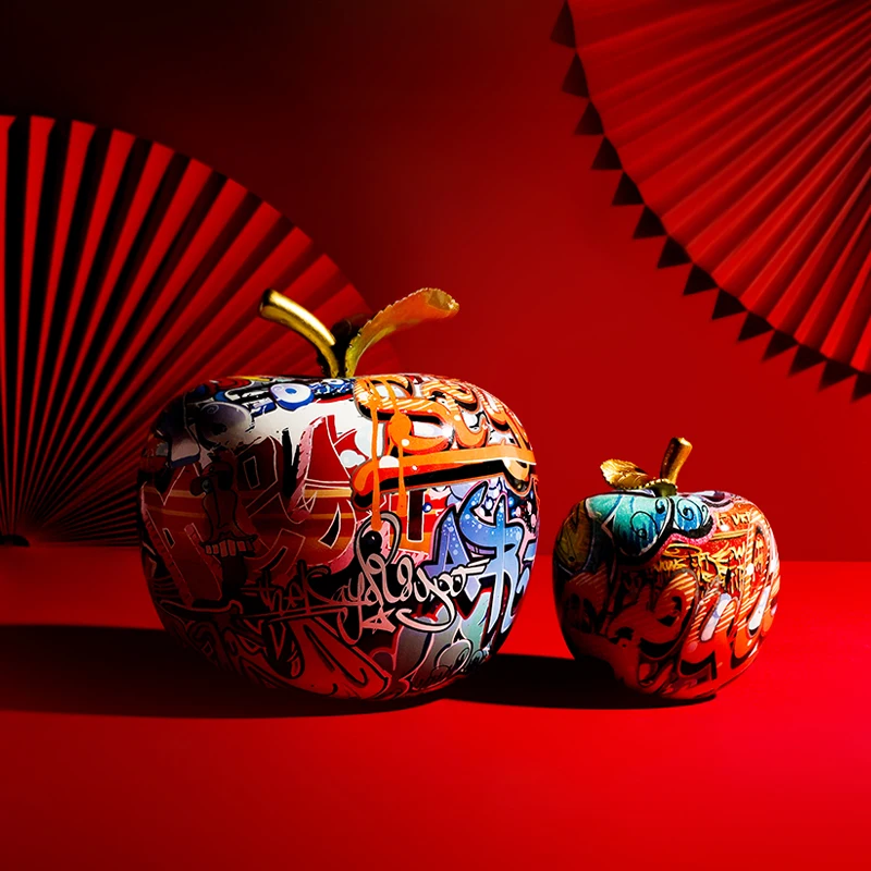 nordic home decor Christmas apple home decor modern Resin living room bedroom office home decorative items Creative ornaments