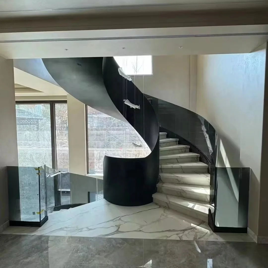 VIKO Circular staircase Top Sale Villa luxury curved staircase Curved Staircase Indoor Use Of Rotating Stairs