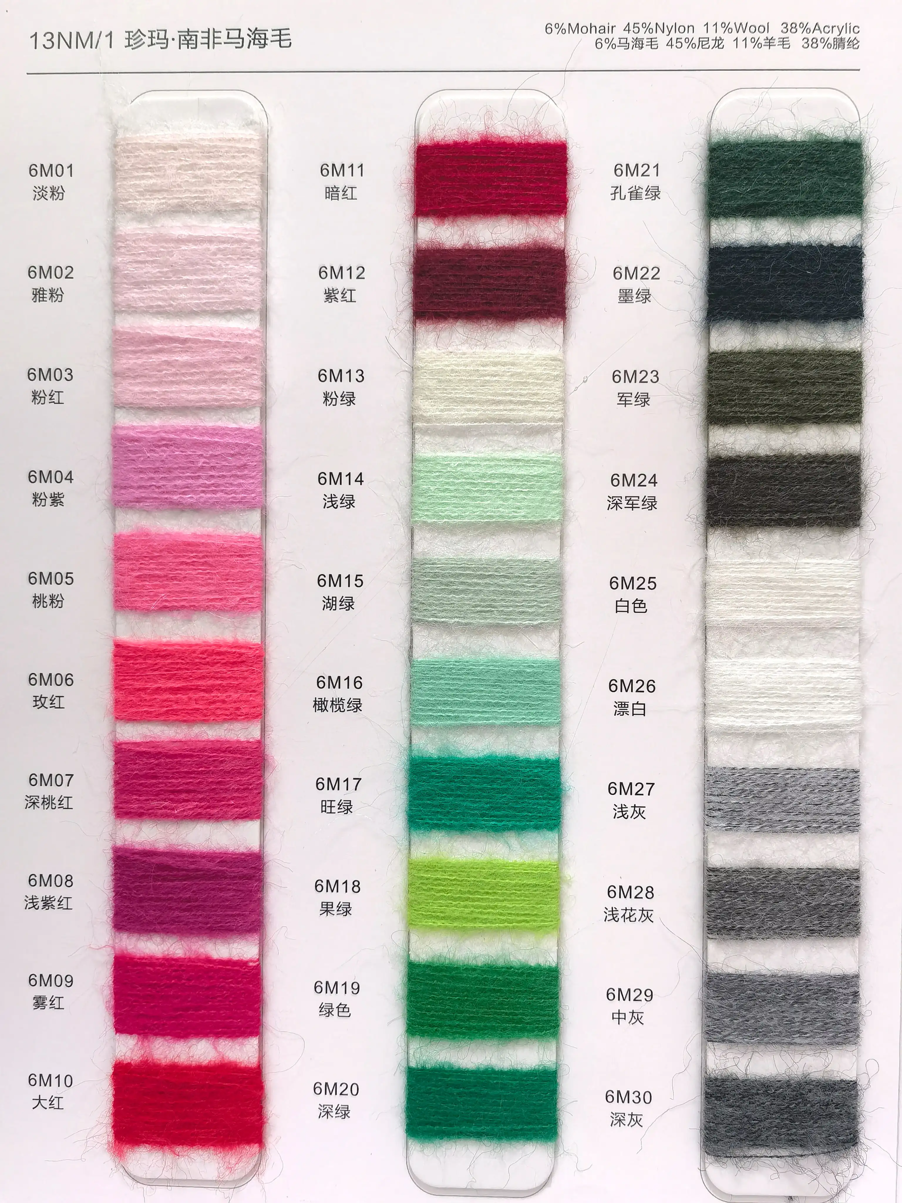 1/13NM South African mohair yarn 6% mohair 11% wool 38% acrylic 46% nylon for Knitted sweaters scarves