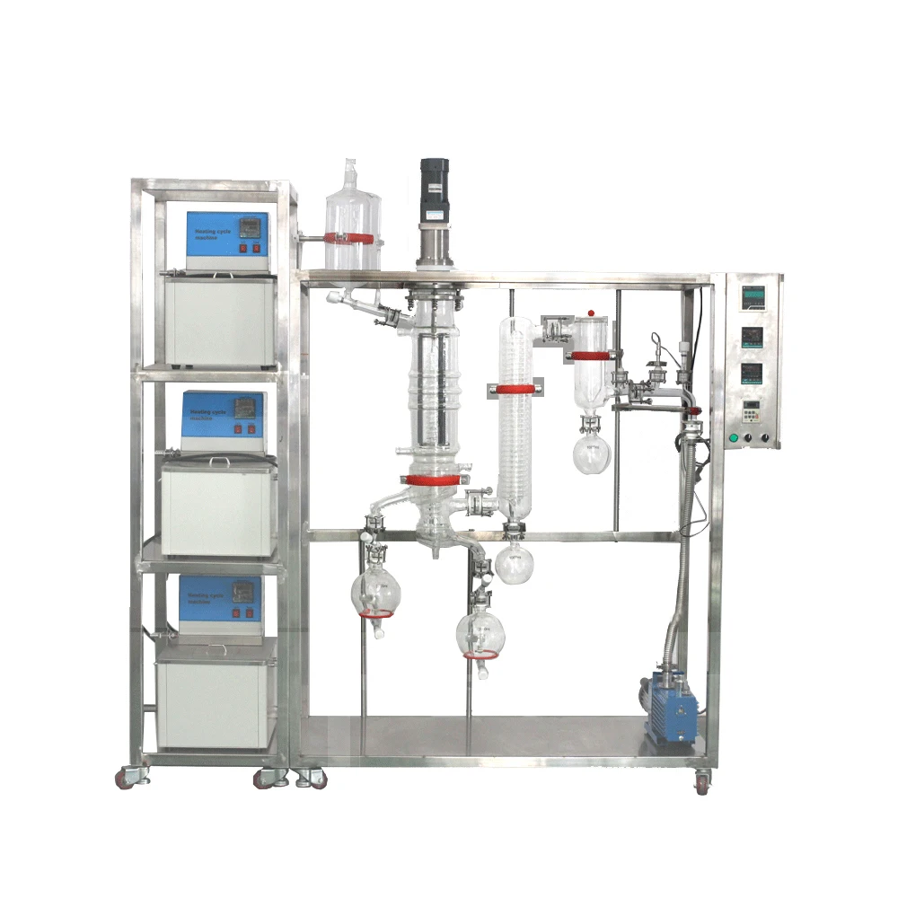 Spinning band distillation wiped film molecular evaporator machine for CBD distillation