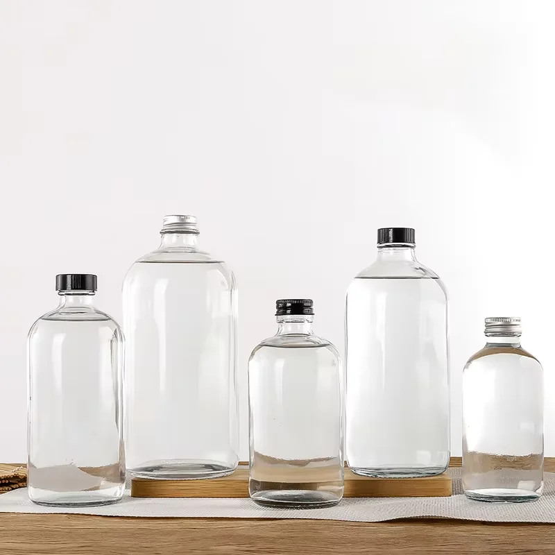 Spot round bottle transparent thick glass bottle 30ml 50ml 100ml divided into empty bottles