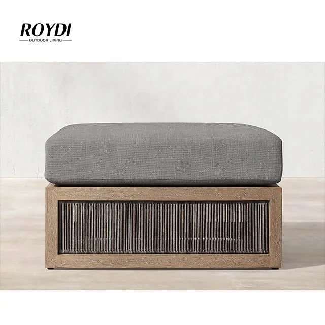 Roydi Teak Furniture Teak Shoe Changing Stool Sofa Bed Ottoman Outdoor Footstool