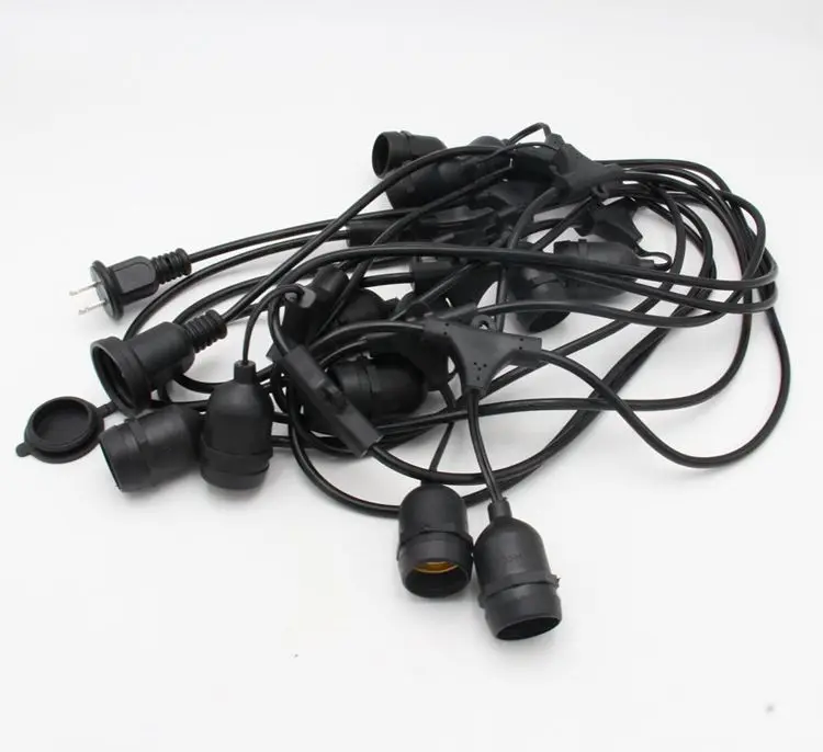 24ft E26 Bulb Lamp Socket IP65 Waterproof Outdoor Decorative Holiday Hanging String Light