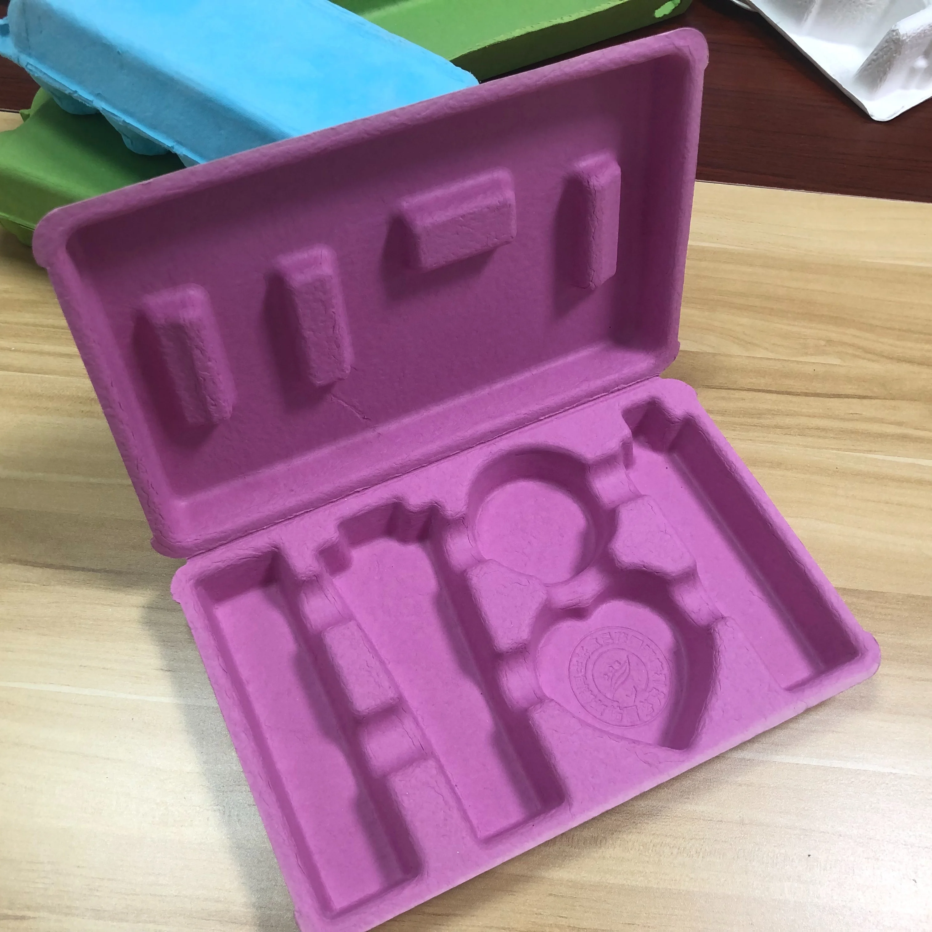 Environmentally friendly factory custom-built ecological High quality bamboo fiber sugarcane bagasse pulp chocolate tray