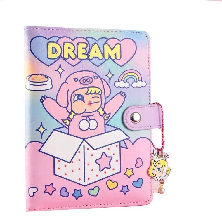 Fashion Pink Cute Girl Hard Cover A6 Spiral Planner Notebook  for Students