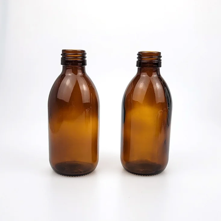 30ml 50ml 100ml Amber Energy Drink Bottle Syrup Glass Bottle with Aluminum Screw Cap