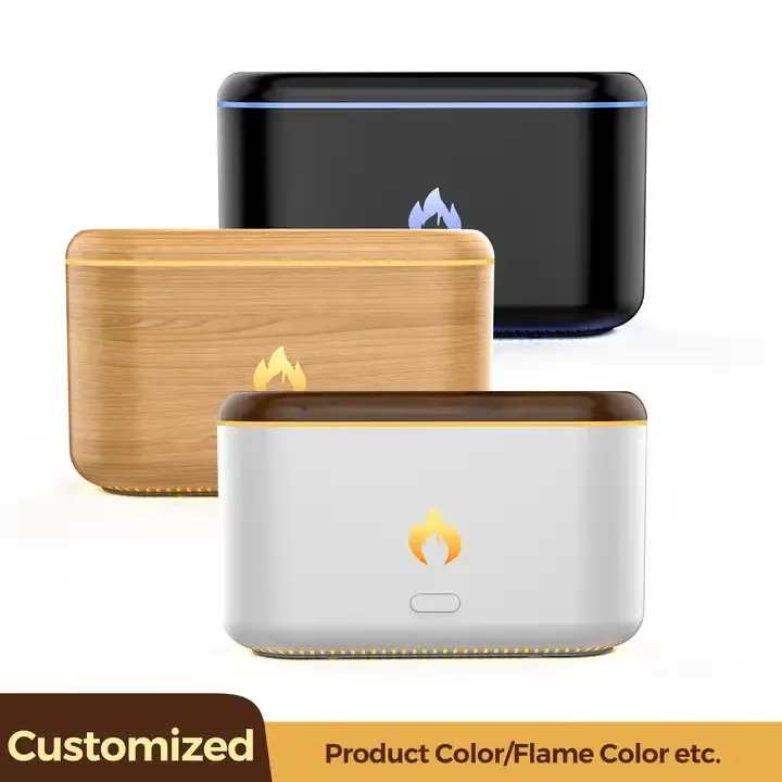 2023 New Desktop Best Colorful Flame Air Aroma Diffuser Humidifier 3D Flame Aroma Air Humidifier Diffuser