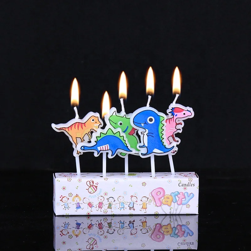 Wholesale Creative Animal Candle Children Cartoon Pattern Dinosaur Shape Candle Party Birthday Candle