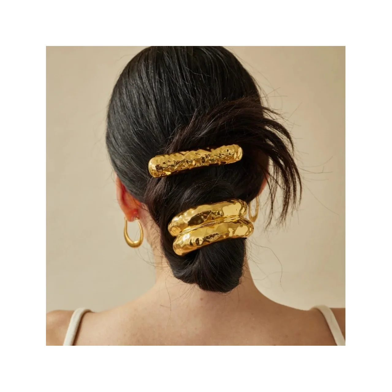 Personalized Metal Glossy Elastic Hair Bands For Women Classic Geometric Square Headdress Hair Accessories