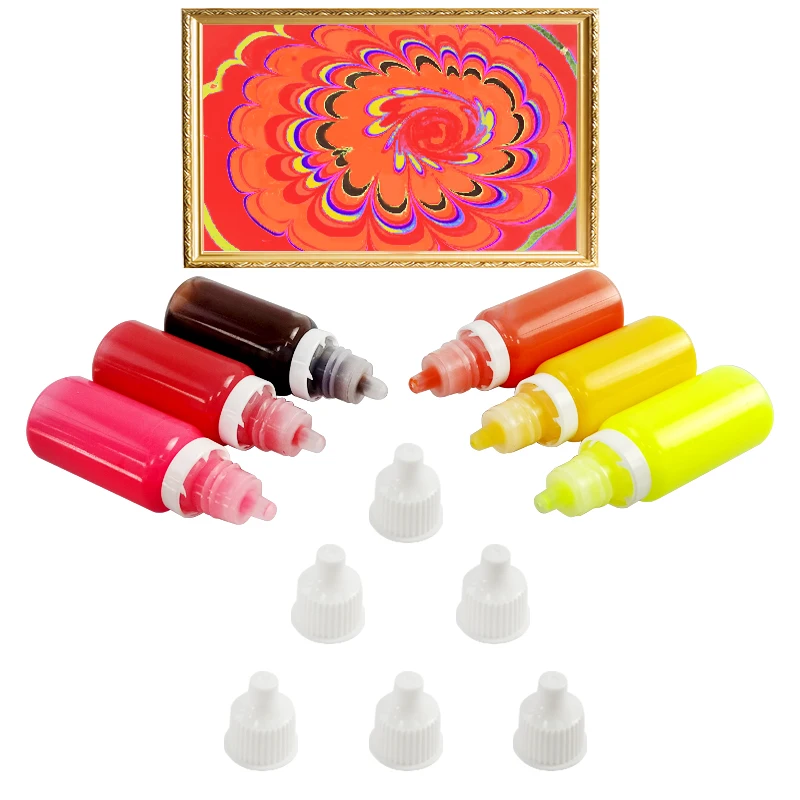 OEM 12 видов цветов пигмент DIY водный Арт Набор для рисования для детей мраморный краски