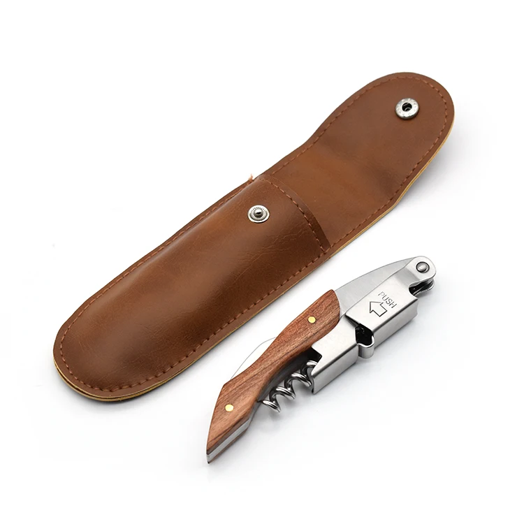 Профессиональный штопор для официантов с логотипом на заказ открывалки винных бутылок легко использовать открывалка вина деревянной ручкой