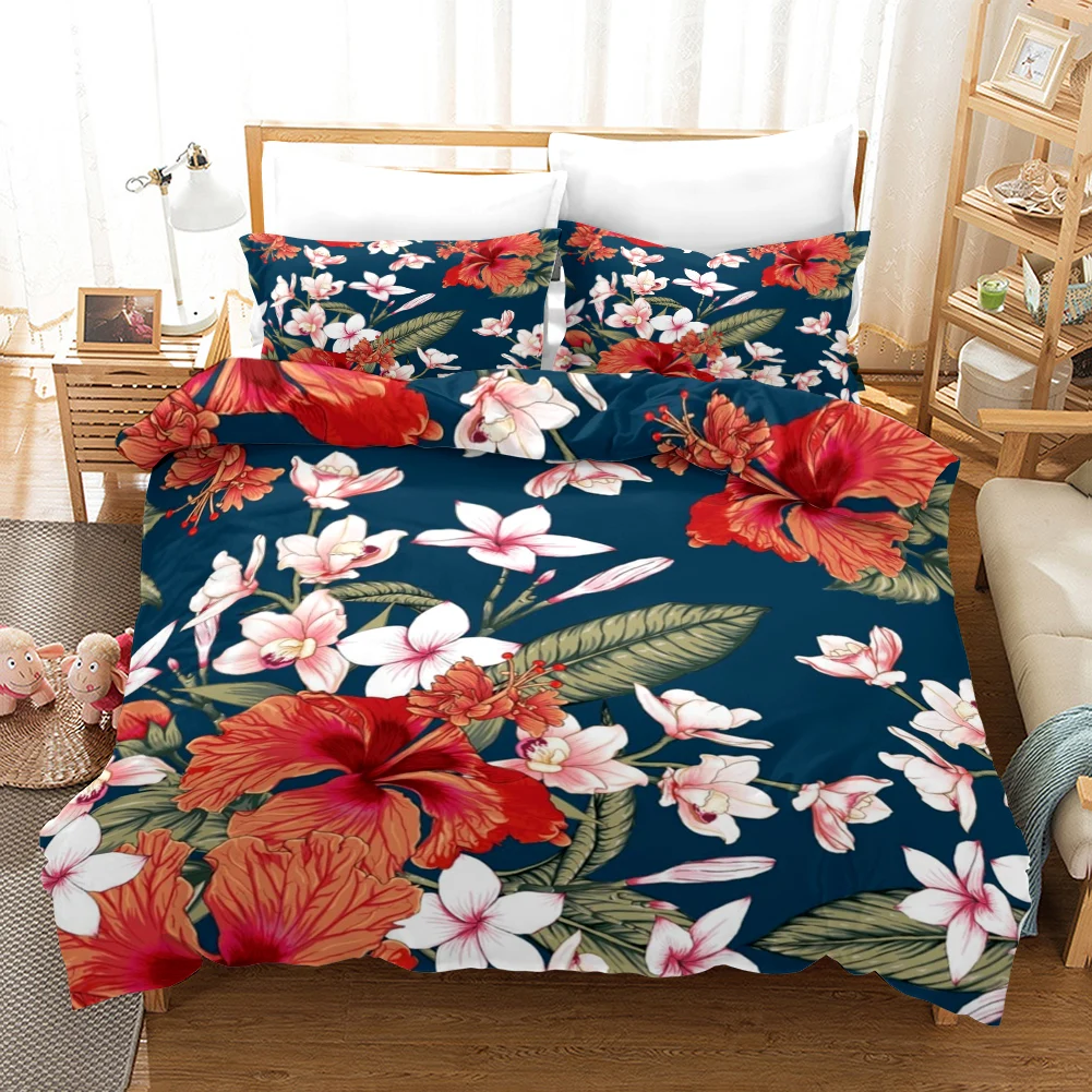 Best Seller Custom Floral Bedding Set Flower 2nd Duvet Cover Set Printing Quilt Top Rank Cheap Bed Sheets