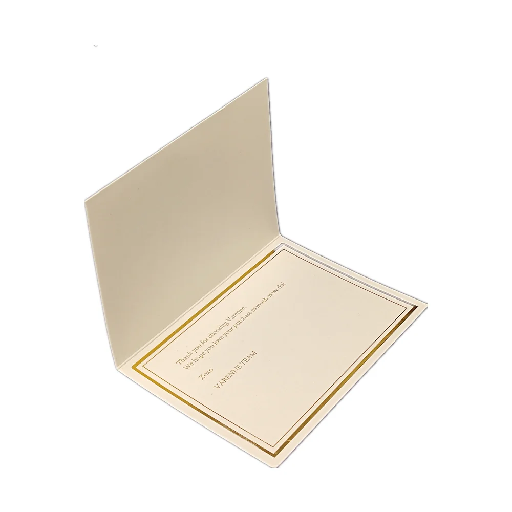 Hot Sale Custom Printed Gold Foil Luxury Paper Thank You Cards Gift Card Business Greeting Card