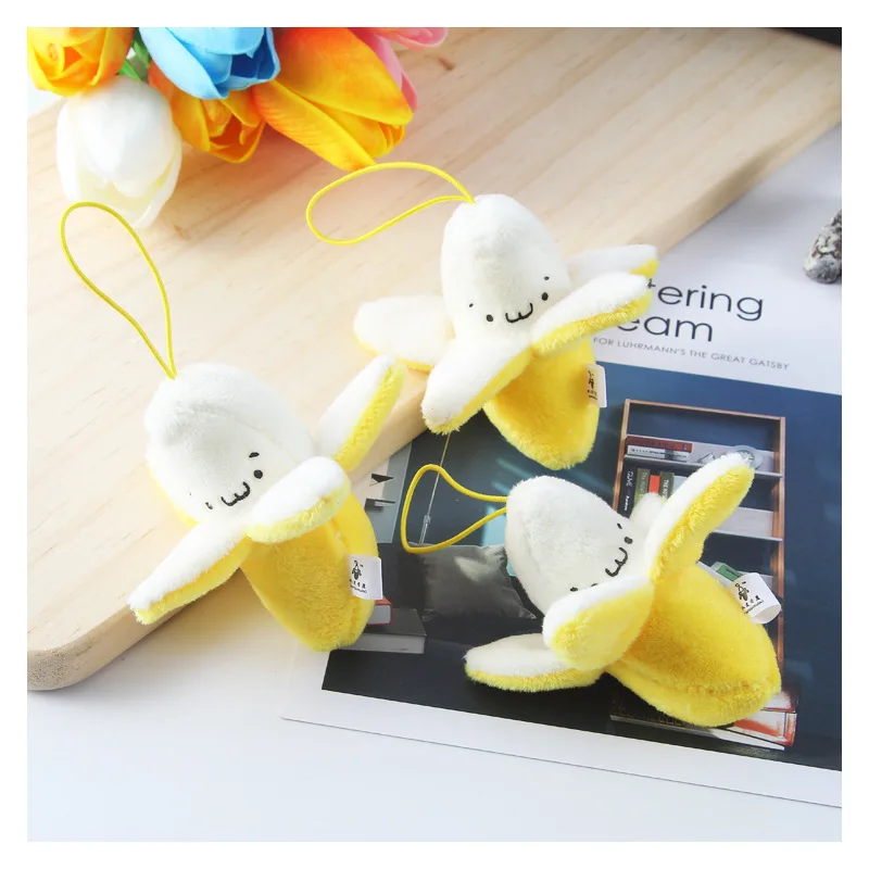 Super Cute peeled banana plush toy Fruit creative gift Banana Plush Stuffed Toy Key Chains