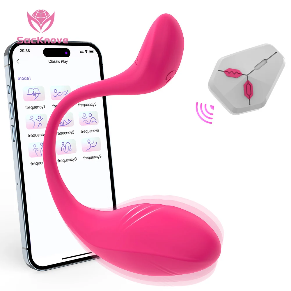 SacKnove New Sex Toy 2 In 1 Women Mobile Phone Remote Sexual Vagina Massage Electric Vibrating Egg Panty Vibrator App Control