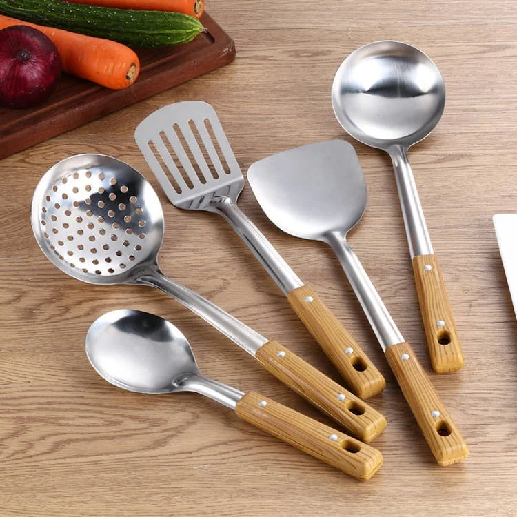 High Quality 5-Piece Kitchenware Set Colander Spatula Soup Spoon Full Set Of Household Kitchen Utensils Cooking Spatula Set