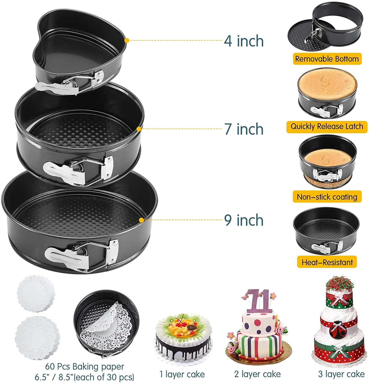 512Pcs Cake Decorating Kit with Non-Slip Cake Turntable Baking Supplies Baking Set for Beginners and Cake Lovers