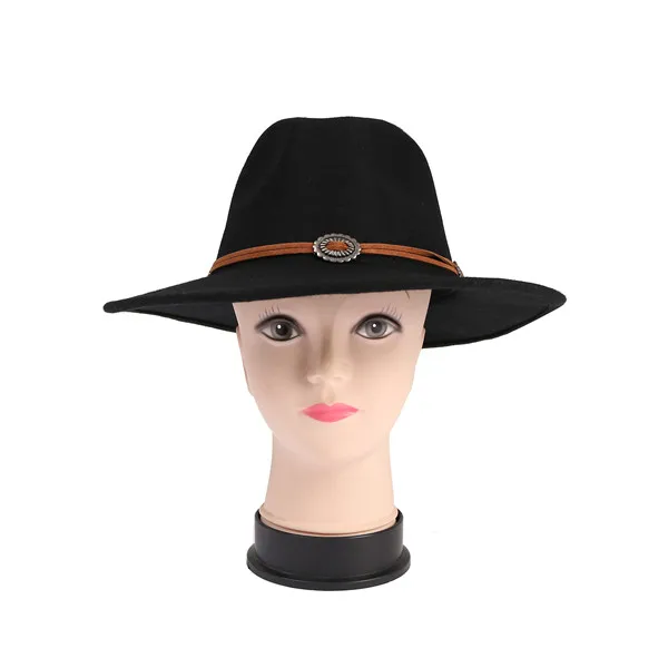 100%wool black fedora