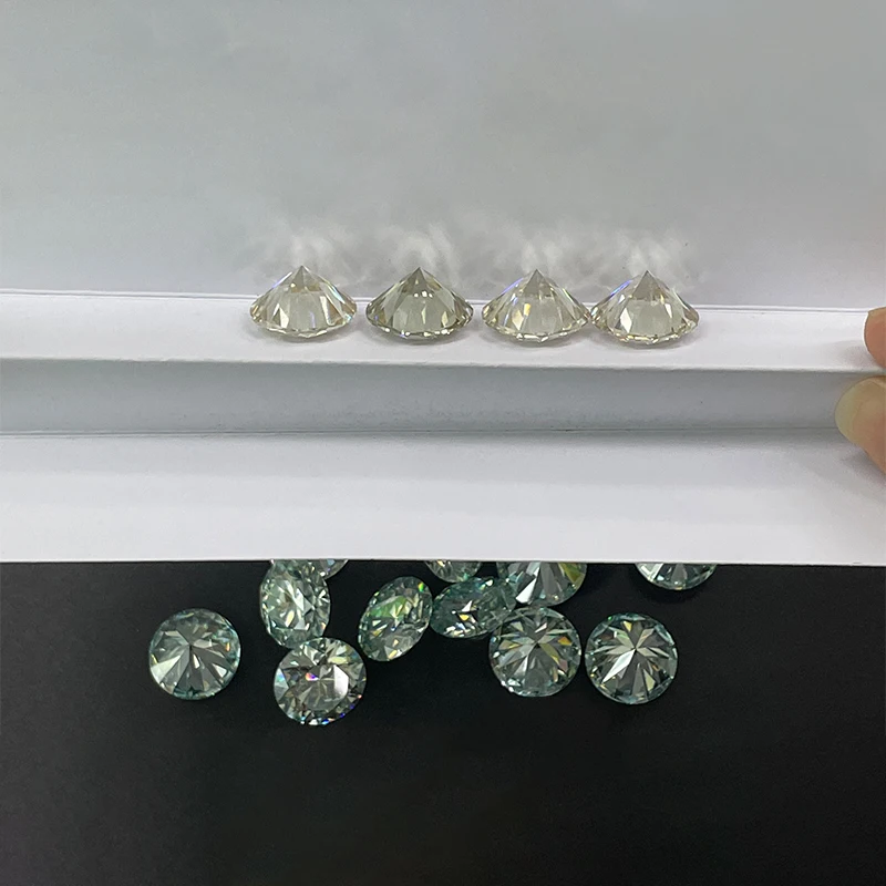 SICGEM Loose Gemstone Wholesale Synthetic Moissanite 14MM Round Big Size Price Per Carat Blue Moissanite Diamond