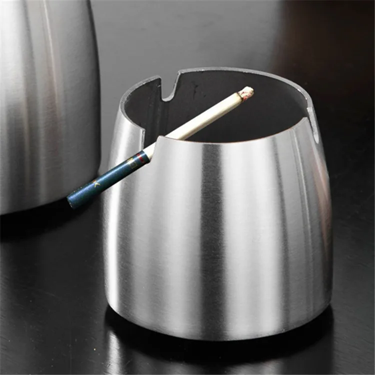 
Creative Stainless Steel Drop Resistant Ashtrays Desk Ash Storage 