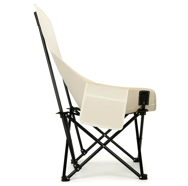 Portable Folding Camping Chair with High Back Lightweight Lawn Chair with Side Pocket Oversized Outdoor Chair for Leisure Travel