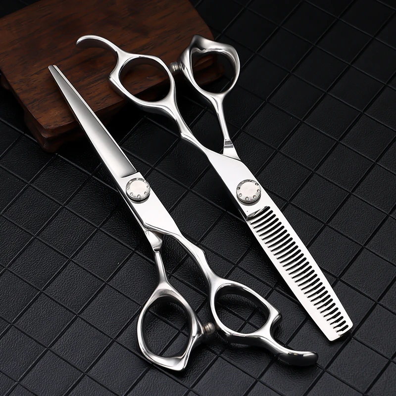 Cheap Cutting Comb Stopper Thinning Barber Facial Small Grooming for Man Woman Hair Scissors New Design Tie 7.5