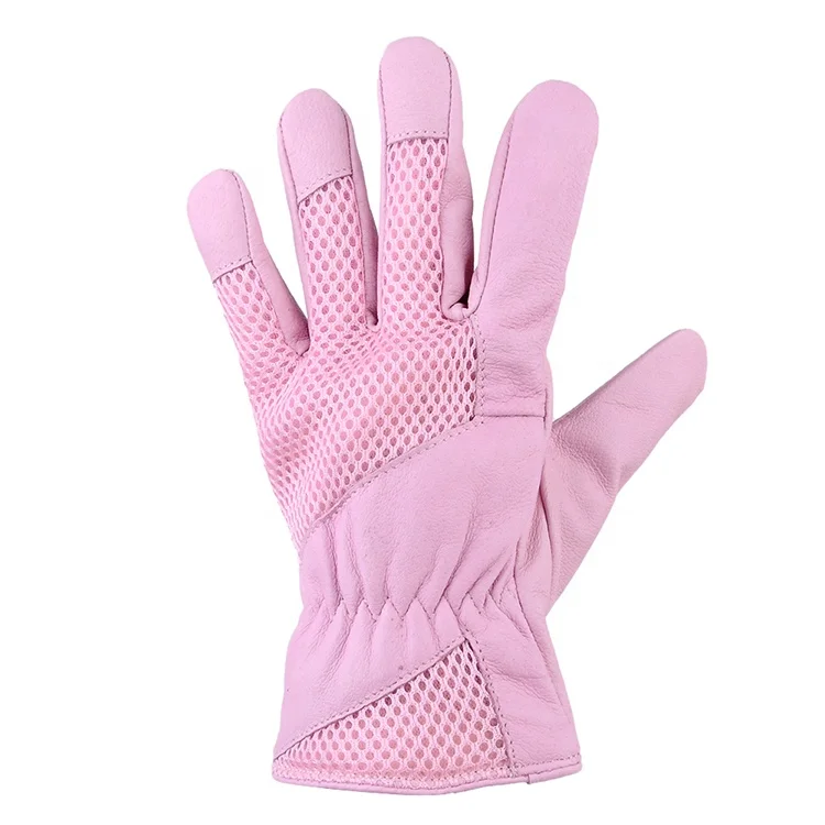 KKOYING leather pink work gloves Anti-Impact Anti-Static Protective leather work gloves