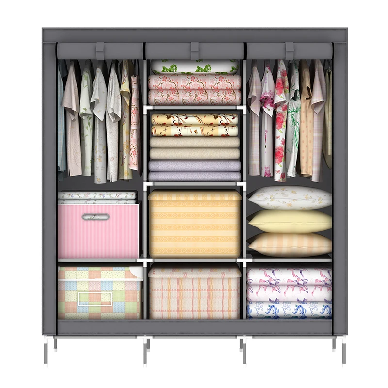 51 Inch Closet Organizer Wardrobe shelves, Clothes Cabinet with Non-woven Fabric
