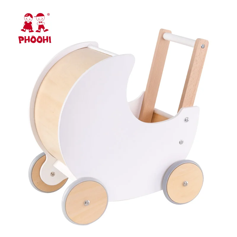 New Style Doll Pram Baby Walker children play push baby wooden toy for kids