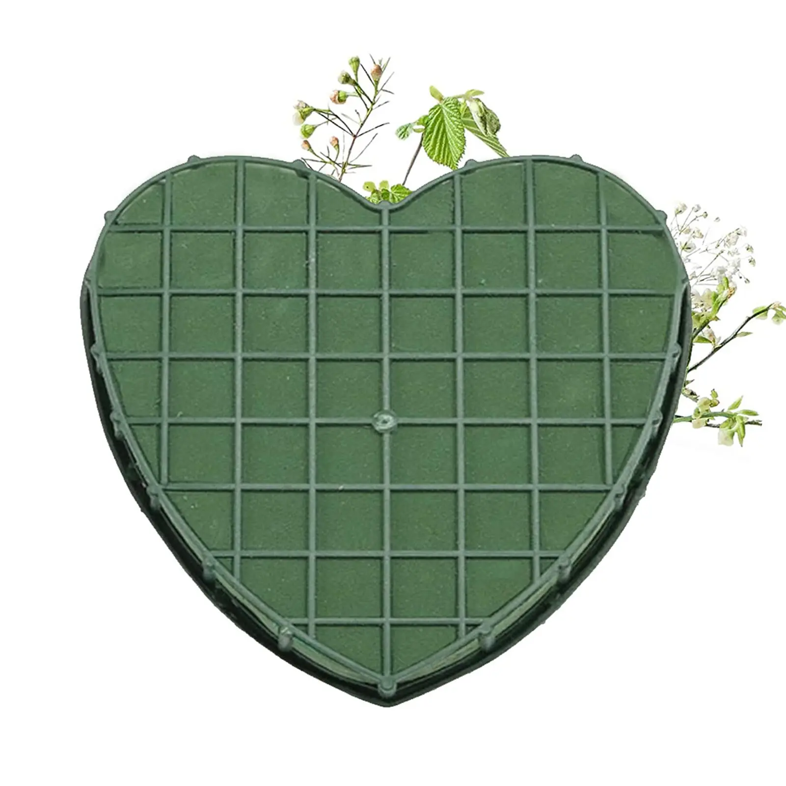 Floral Foam Blocks Heart Shaped Floral Bricks with Suction Cup Tray for Wedding Party DIY Decoration