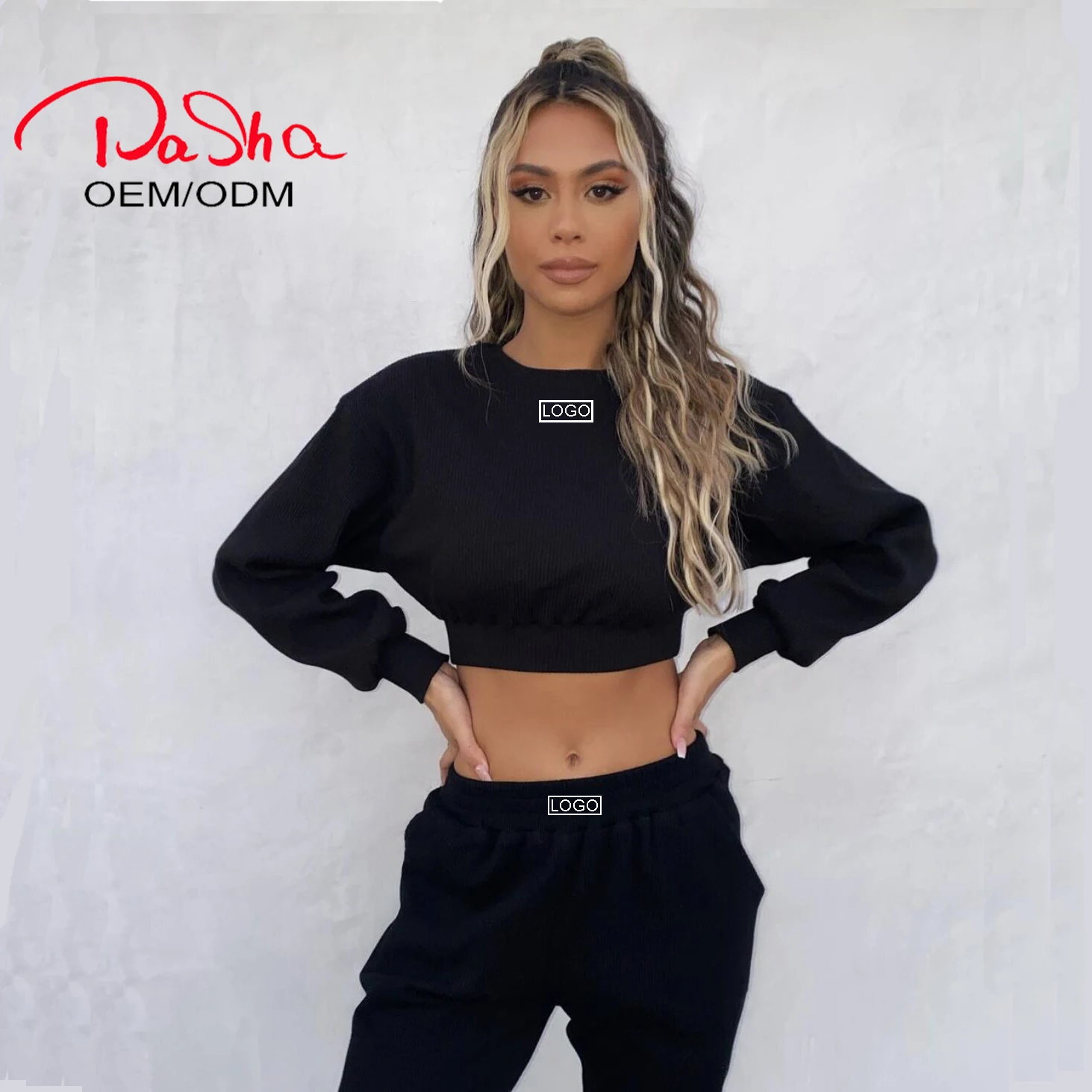 Pashasunshine Solid Casual Tracksuit Women Sports 2 Pieces Set Sweatshirts Pullover Hoodies Suit Home Sweatpants Outfits