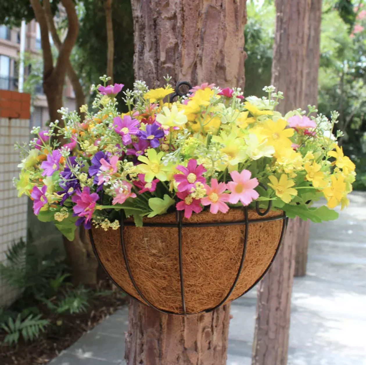  wholesale wire hanging basket with coco liner natural square liners for