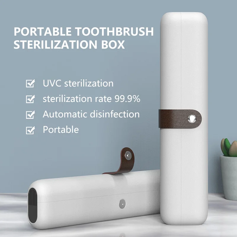UV Sanitizer Toothbrush Case Portable Travel Toothbrush Holder for Manual Toothbrushes Safety Feature for traveling school