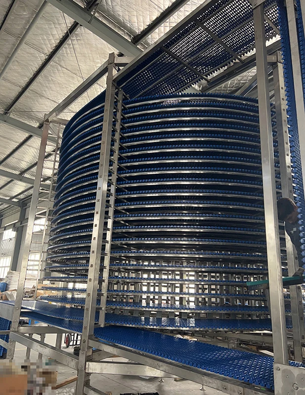 Spiral Cooling Conveyor For Bakery plastic spiral belt plastic conveyor belt