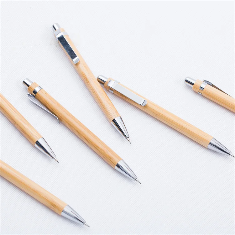 low price free sample eco friendly bamboo luxury mechanical pencil with own logo