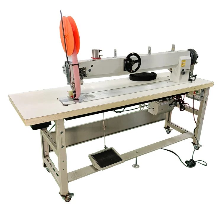 Product easy to sell double needle compound feed industrial long arm sewing machine for leather sofa