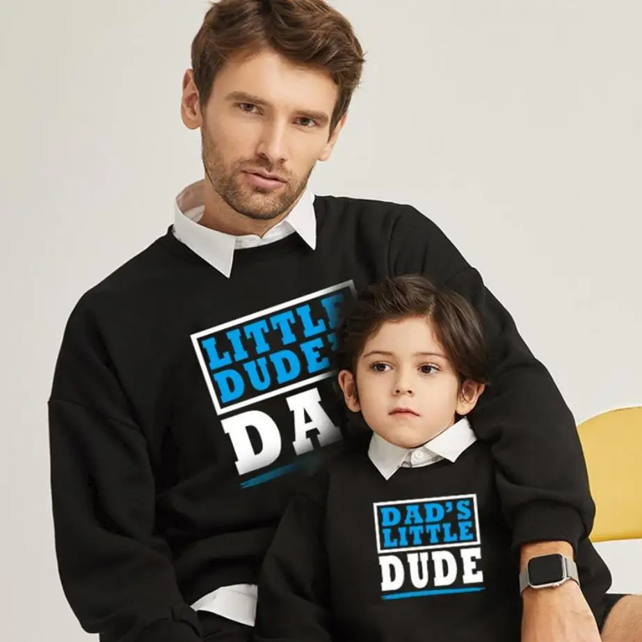 Matching Long Sleeves Outfits Hot Sale Family Casual Clothing Shirts T-Shirt  Parent-child Outfits Wholesale Daddy and Me