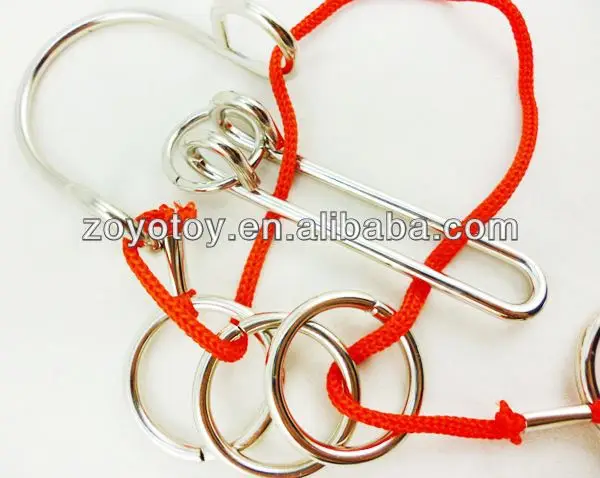Metal Wire Puzzle IQ Test Brain Teaser Game Mind Twisters Magic Trick Ring Educational Toys for Children Adults