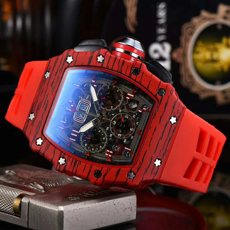 hollow out design precise trend mechanical retro simple  youthful fashionable and Wood grain case quartz watch