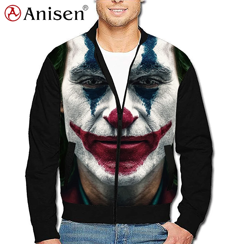 
2021 hot sale 3D print jacket streetwear custom jo_k_er sublimation bomber men jacket 