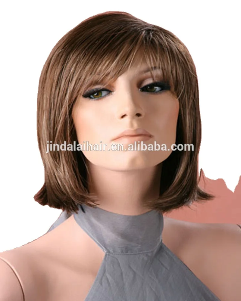 Cheap Price Short Straight Hair Fashion Female Synthetic Fiber Pixie Wigs with Hair Fringe